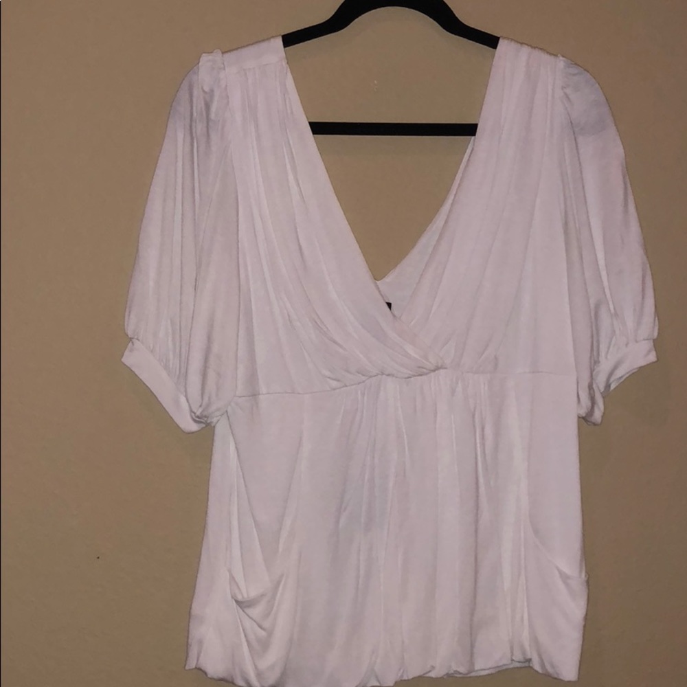 ABS white knit top with side pockets size large
